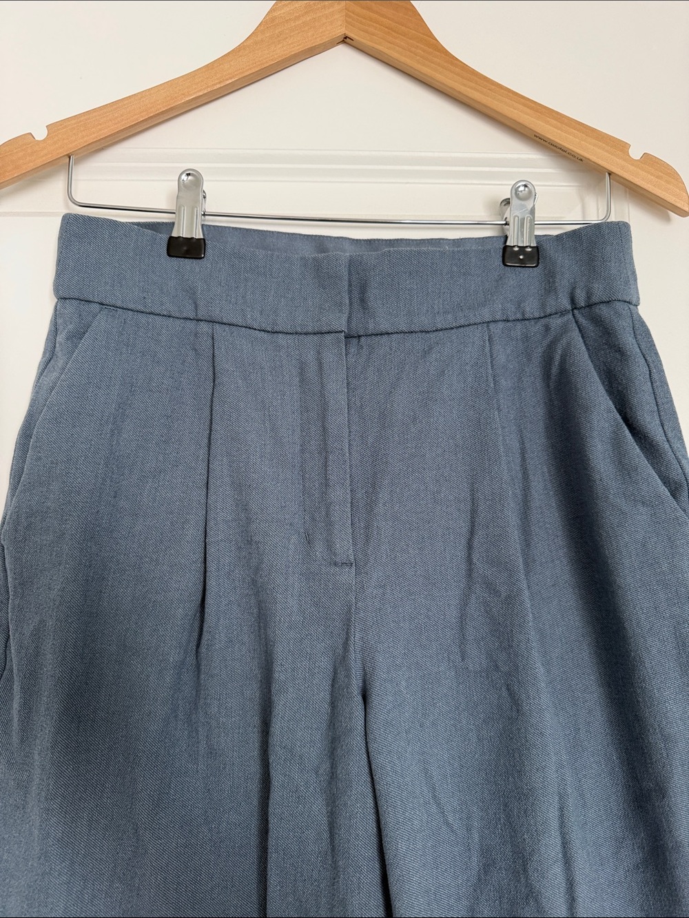 Express High-Waist Stylist Ankle Trousers in Slate Blue